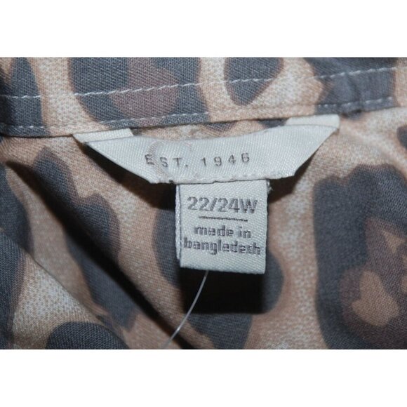 NWT Cato Women's Plus 22W 24W Animal Print Button Up Shirt Top Long Sleeve Casua - Picture 7 of 8